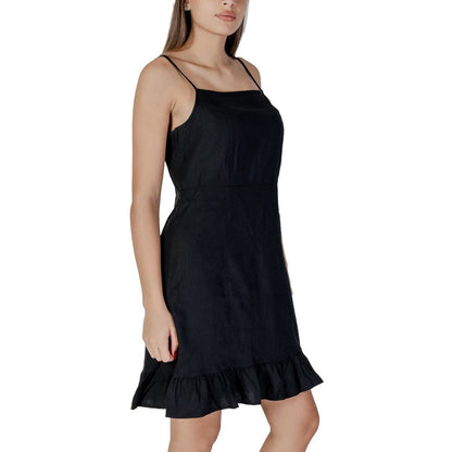 B.Young Black Linen Midi