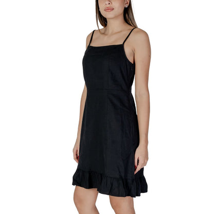 B.Young Black Linen Midi