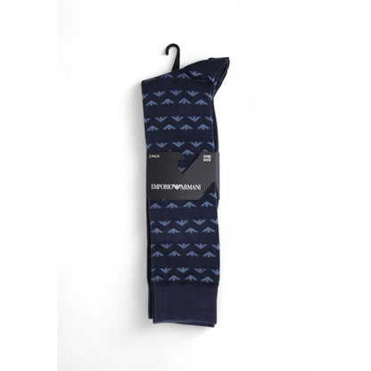 Emporio Armani Underwear Blue Cotton Socks