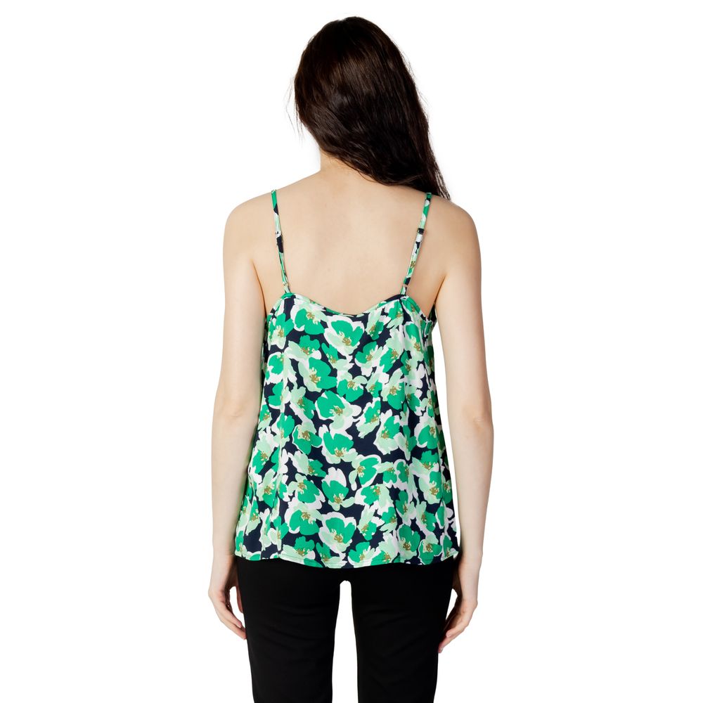 Jacqueline De Yong Green Cotton Tank Tops