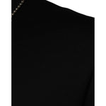 Dolce & Gabbana Black Cotton Necklace Embellished T-shirt