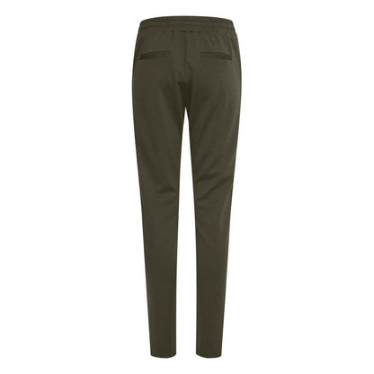 ICHI Green Polyester Casual Pants