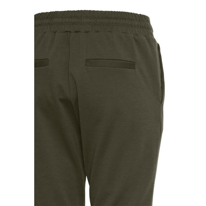 ICHI Green Polyester Casual Pants