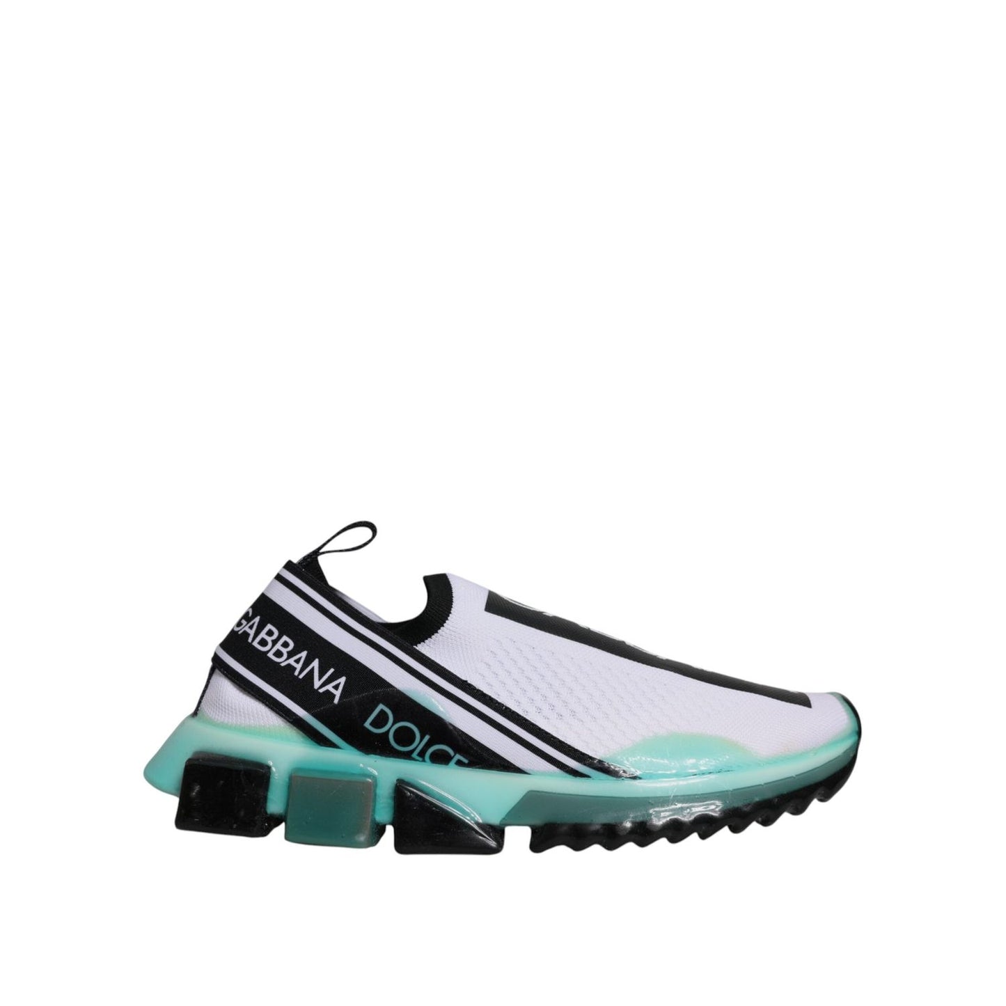 Dolce & Gabbana White Blue Sorrento Slip On Sneakers Shoes