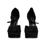 Dolce & Gabbana Black Leather Platform Heels Sandals Shoes