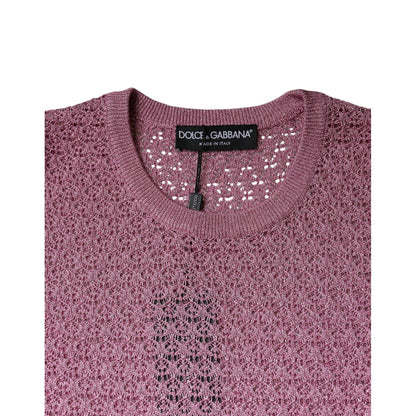 Dolce & Gabbana Pink Mesh See Through Sleeveless Tank Top