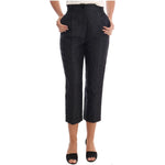 Dolce & Gabbana Black Floral Brocade Capri Pants Jeans & Pants
