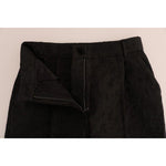Dolce & Gabbana Black Floral Brocade Capri Pants Jeans & Pants