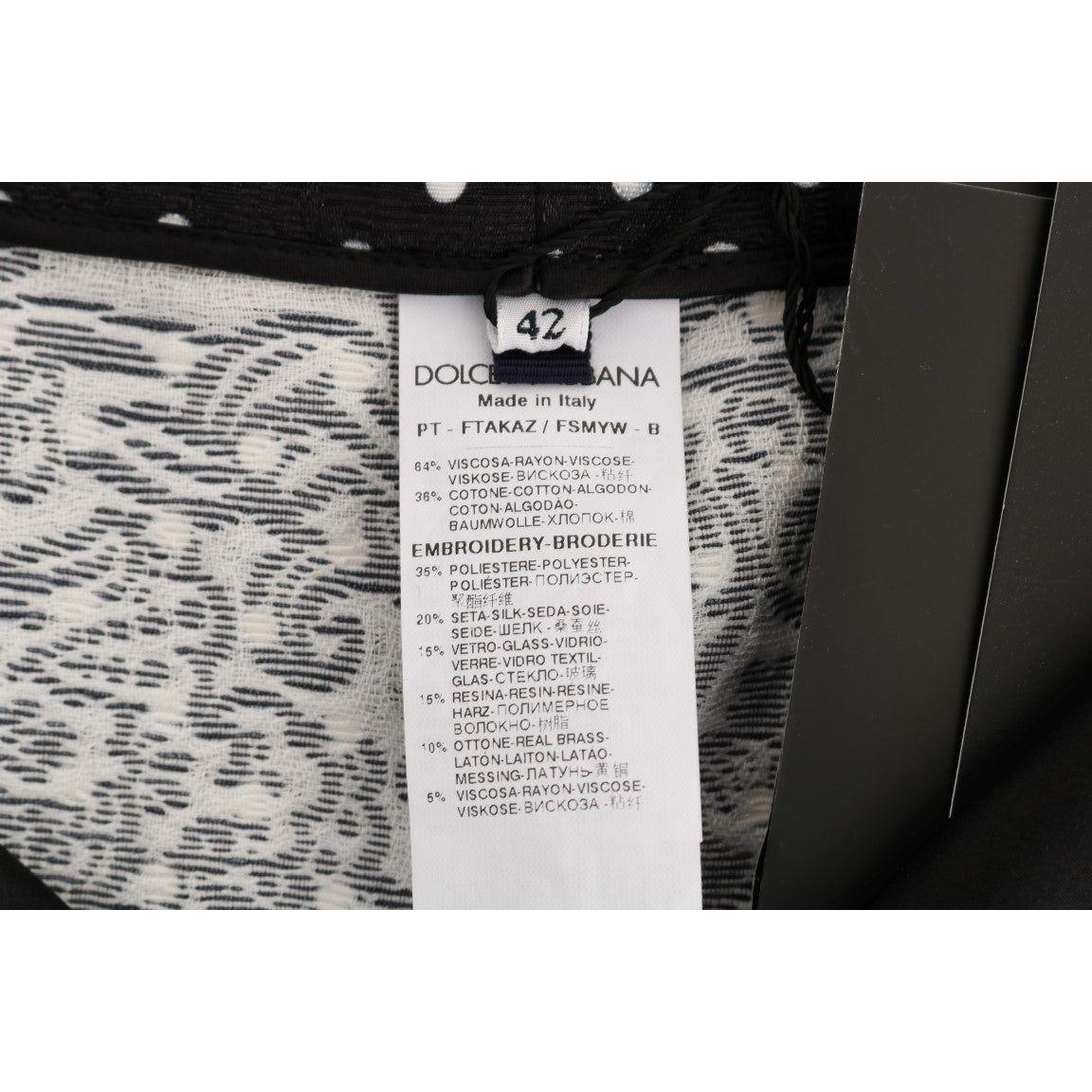 بنطلون أنيق مزين بنقط البولكا من دولتشي آند غابانا