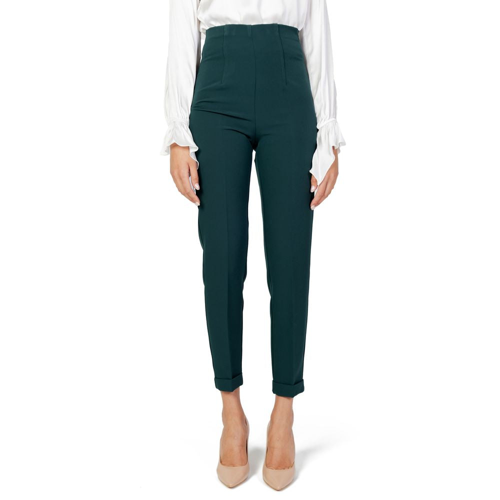 Sandro Ferrone Green Polyester Pants