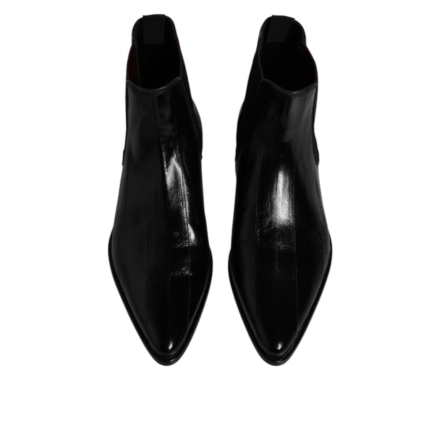 Dolce & Gabbana Black Leather Chelsea Men Ankle Boots Shoes