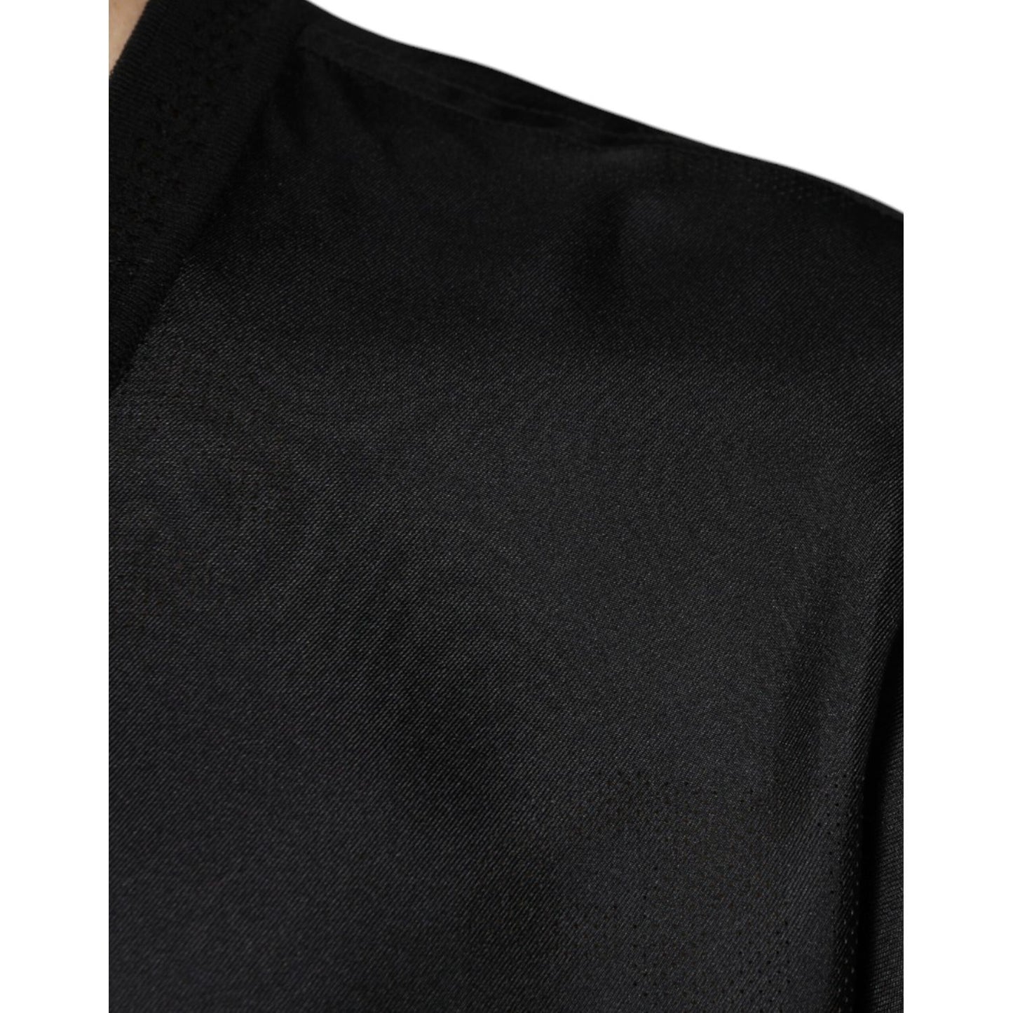 Dolce & Gabbana Black Cotton Square Neck Short Sleeve T-shirt