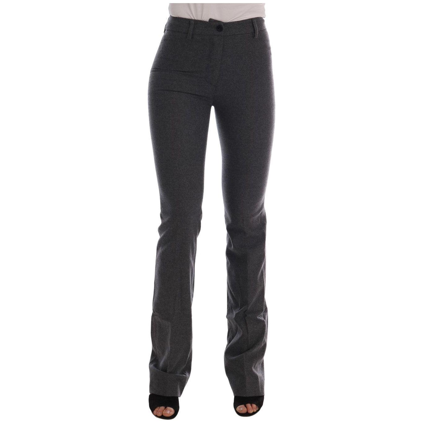 Ermanno Scervino Gray Wool Stretch Slim Pants BYX1157-1