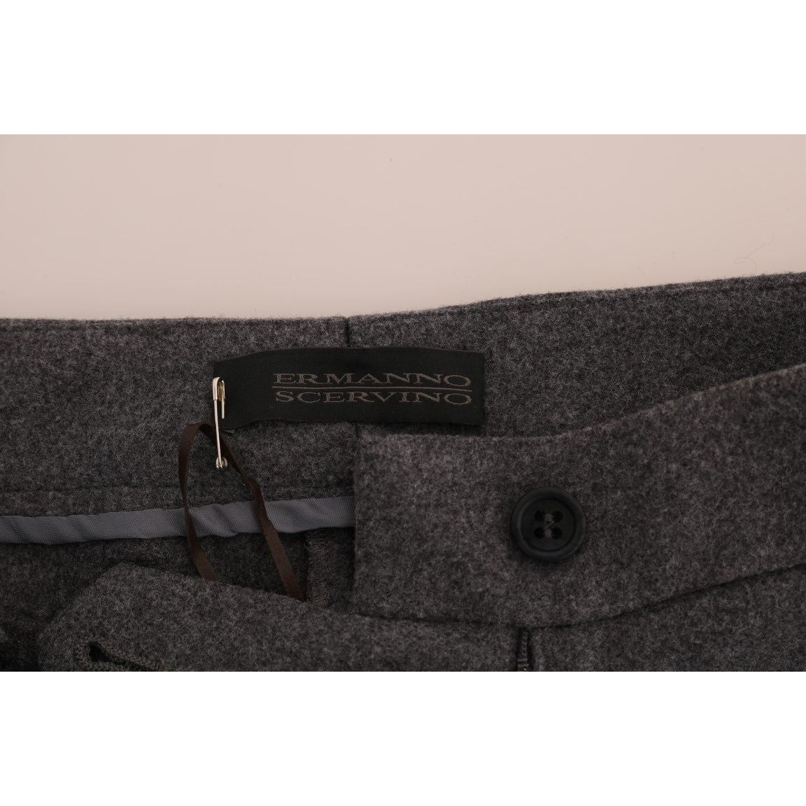 Ermanno Scervino Gray Wool Stretch Slim Pants BYX1157-1
