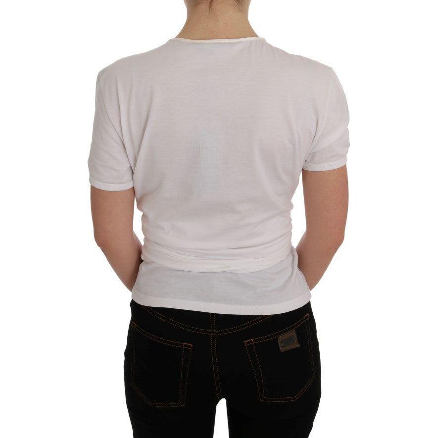 Dolce & Gabbana White Cotton Silk T-Shirt