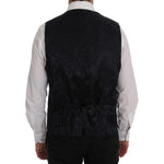 Dolce & Gabbana Elegant Gray Striped Wool Blend Vest Dolce & Gabbana Gray