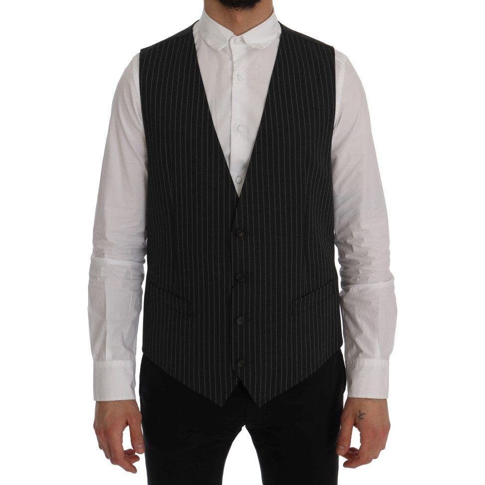 Dolce & Gabbana Gray Wool Stretch Vest