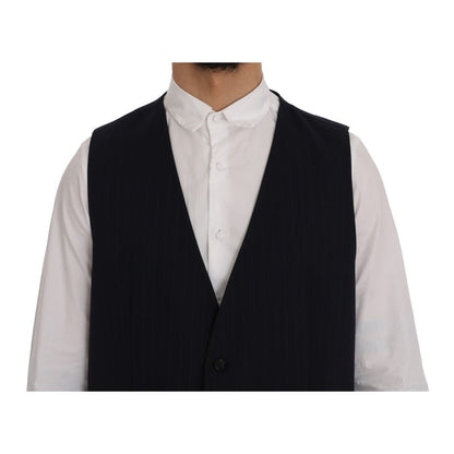 Dolce & Gabbana Blue STAFF Wool Stretch Vest