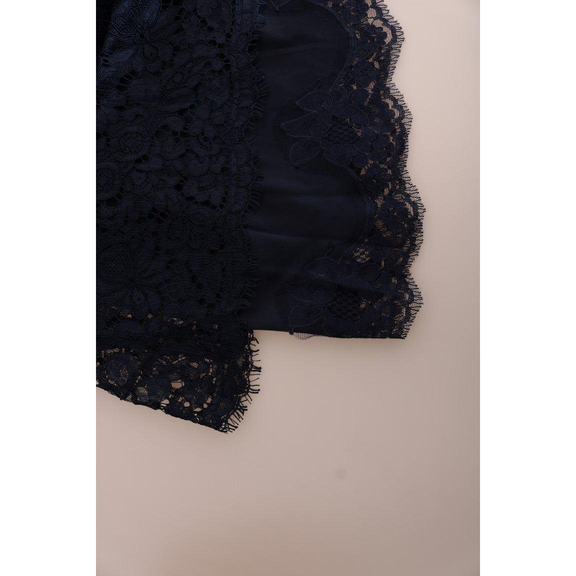 Dolce & Gabbana Blue Taormina Floral Lace Sheath Dress