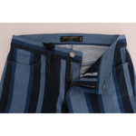 Dolce & Gabbana Blue GIRLY Striped Cotton Jeans