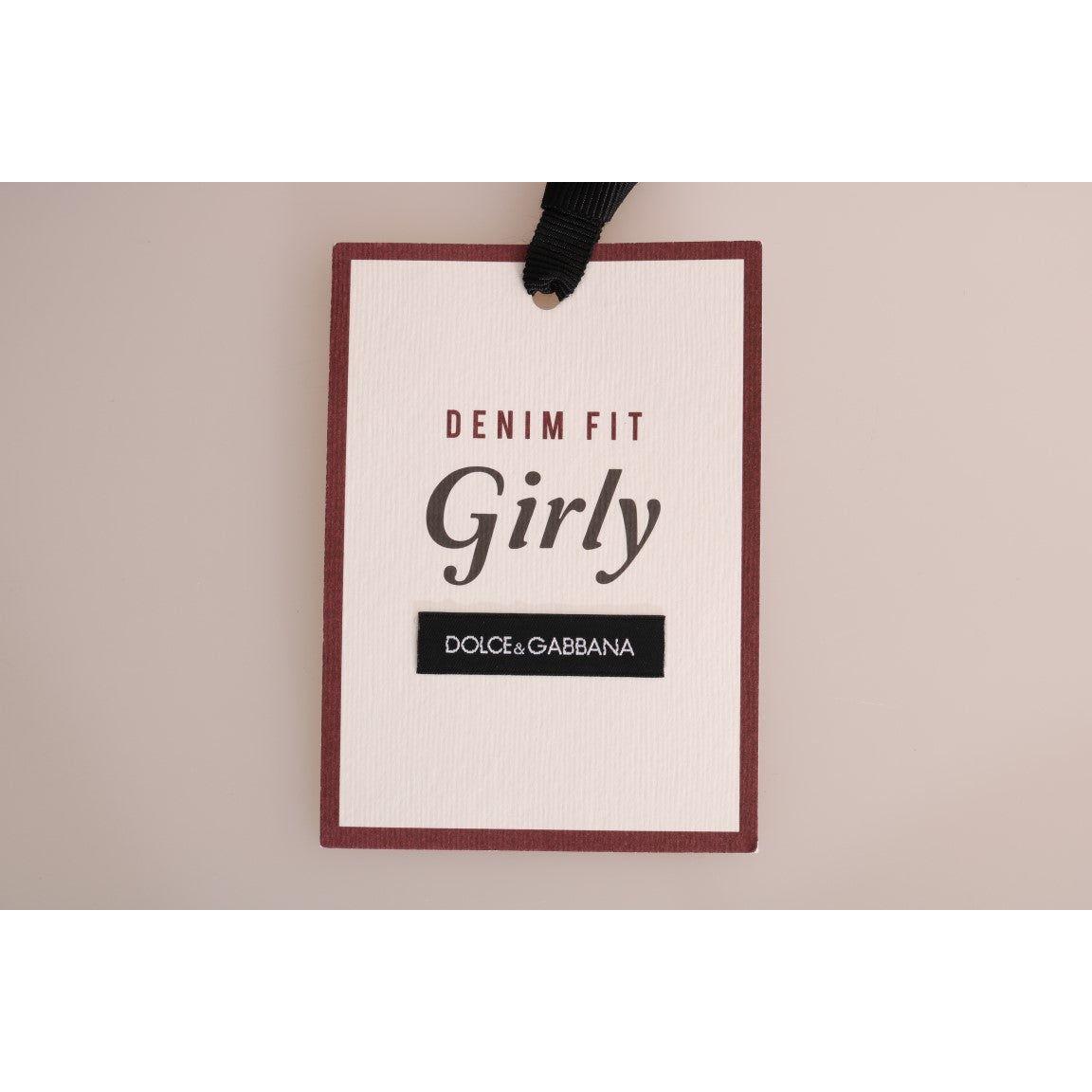 بنطلون جينز ضيق مخطط باللون الأزرق من دولتشي آند غابانا