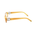 Side view of Tod's Yellow Acetate Frames showcasing bright yellow acetate material with dimensions 52/14/130 mm for women.