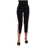 Dolce & Gabbana Chic Black Capri Pants with Pink Side Stripes Jeans & Pants Dolce & Gabbana Rosy Brown