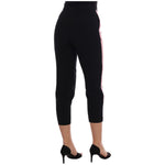 Dolce & Gabbana Chic Black Capri Pants with Pink Side Stripes Jeans & Pants Dolce & Gabbana Rosy Brown