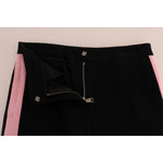 Dolce & Gabbana Chic Black Capri Pants with Pink Side Stripes Jeans & Pants Dolce & Gabbana Black