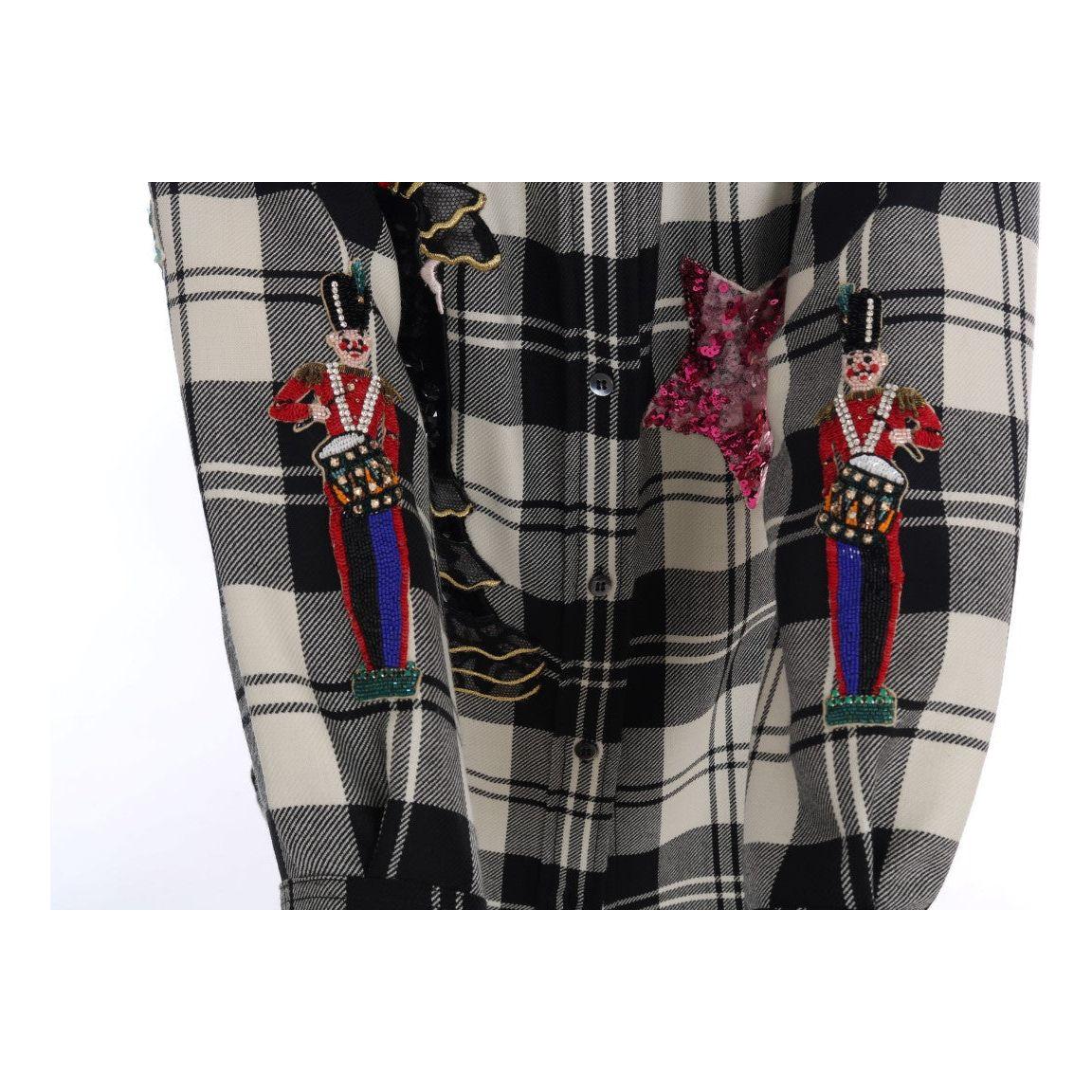 قميص من الصوف المربّع بالترتر من مجموعة دولتشي آند غابانا