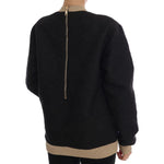 Dolce & Gabbana Black Fairy Tale Brocade Zipper Sweater