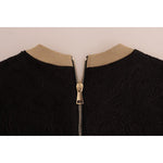 Dolce & Gabbana Black Fairy Tale Brocade Zipper Sweater
