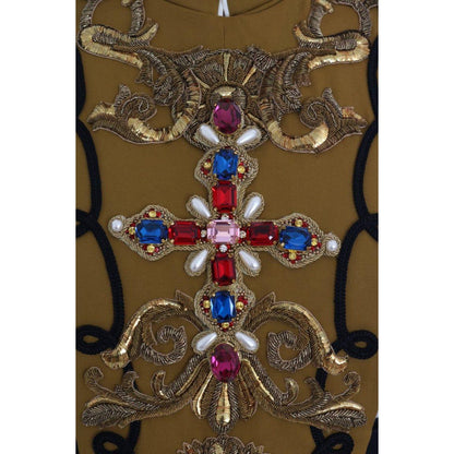 Dolce & Gabbana Yellow Crystal Cross Vest Jacket Vest Jacket
