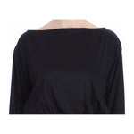Versace Jeans Black Modal Silk Shift Knee Dress Dress