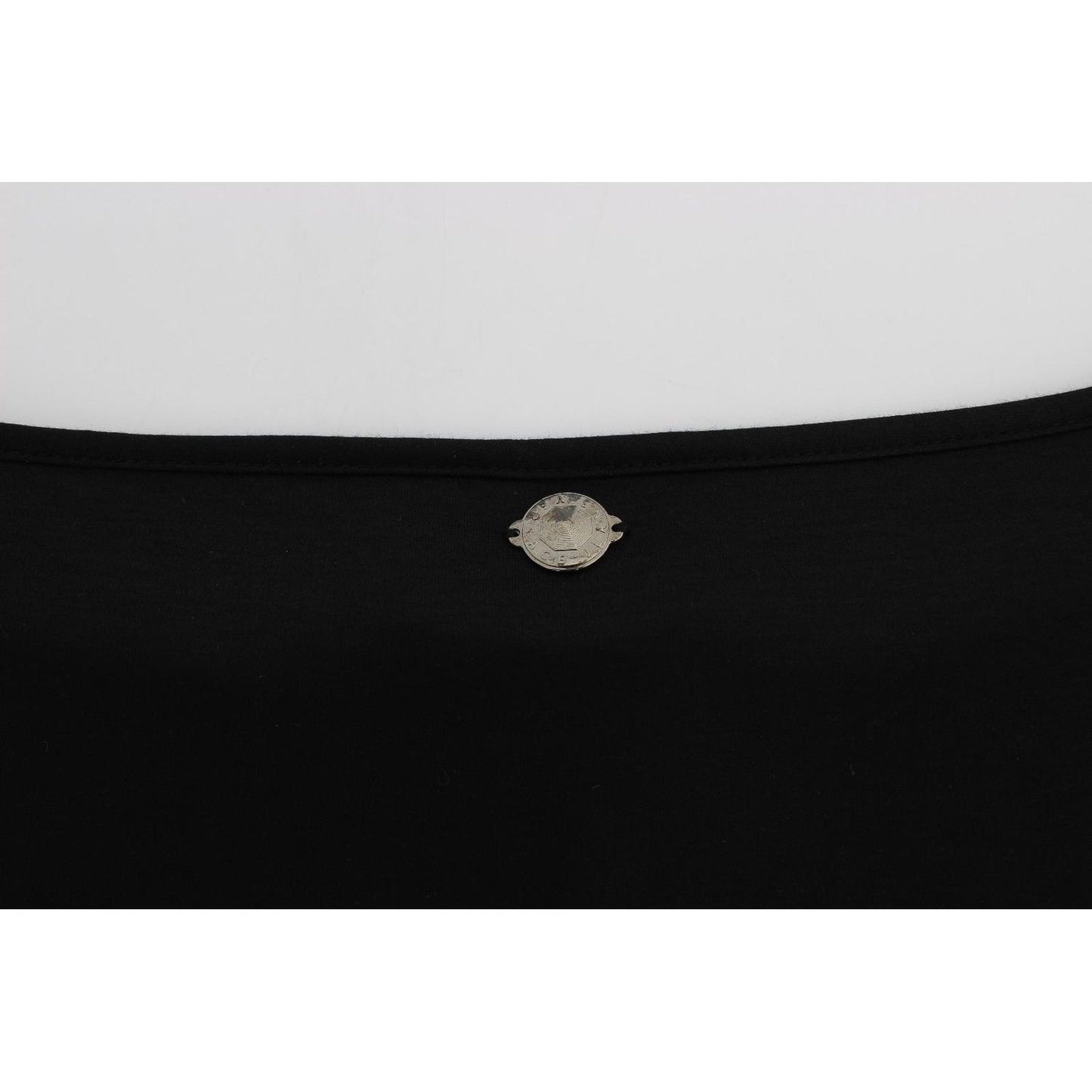 Versace Jeans Black Modal Silk Shift Knee Dress Dress
