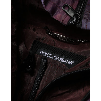 Dolce & Gabbana Purple Camouflage Hooded Men Blouson Jacket