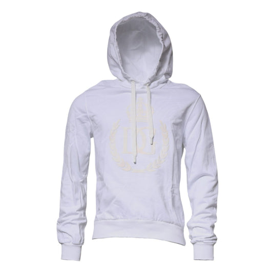 Dolce & Gabbana White Logo Hooded Pullover Sweatshirt Sweater