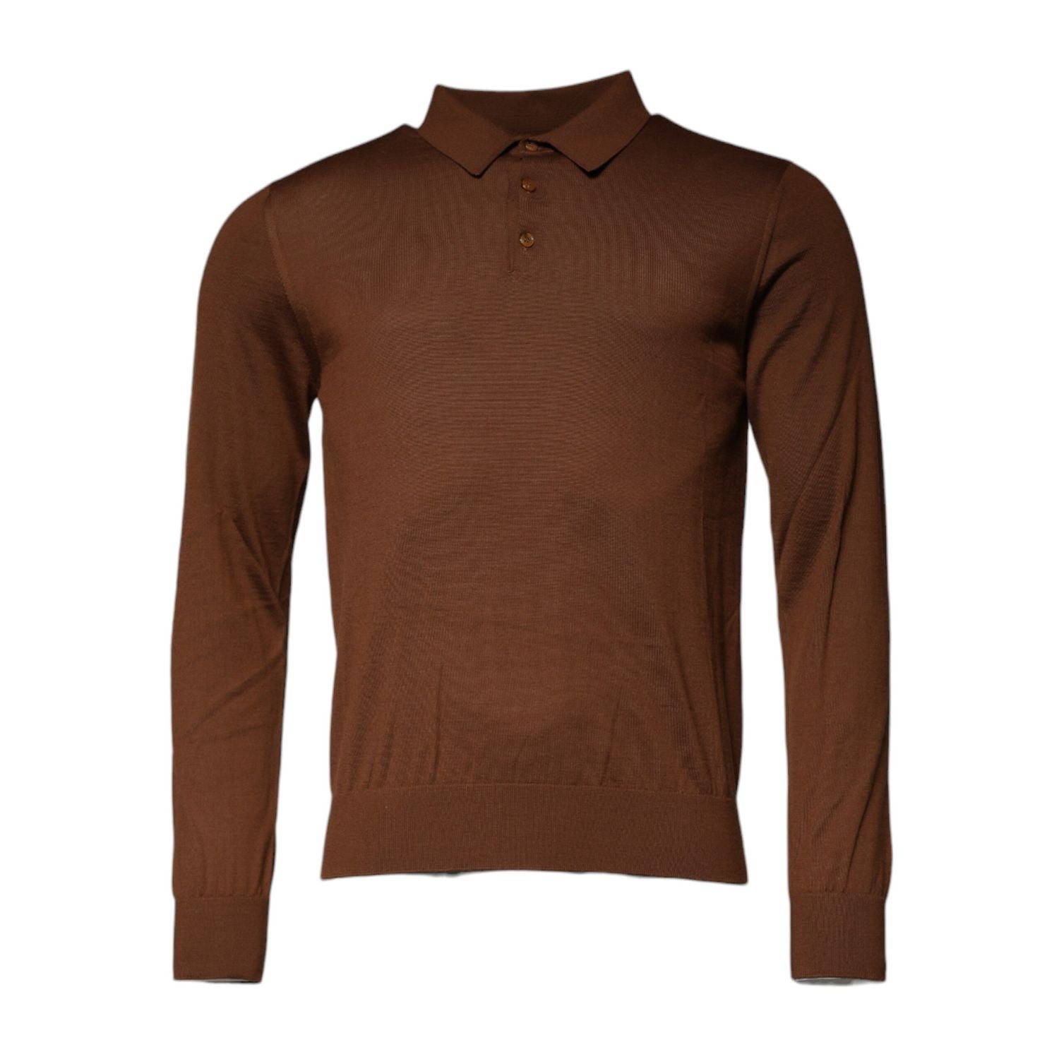 Dolce & Gabbana Brown Cashmere Buttoned Men Pullover Sweater