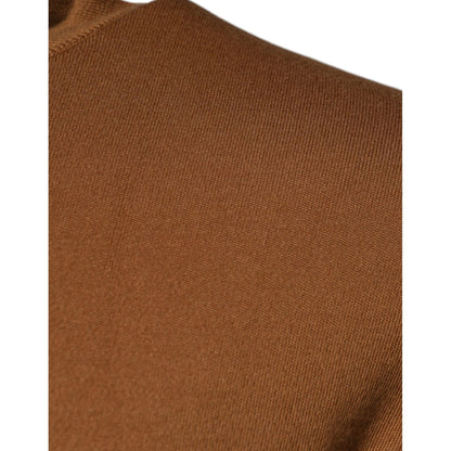 Dolce & Gabbana Brown Logo Plaque Crew Neck Pullover Sweater