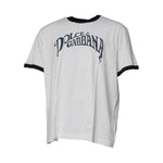 Dolce & Gabbana White Graphic Print Cotton Crew Neck T-shirt