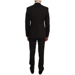 Dolce & Gabbana Brown Wool Crystal Bee Slim Fit MARTINI Suit