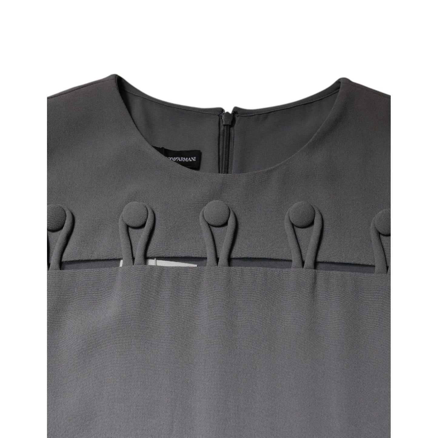 Emporio Armani Gray Round Neck Sleeveless A-line Mini Dress