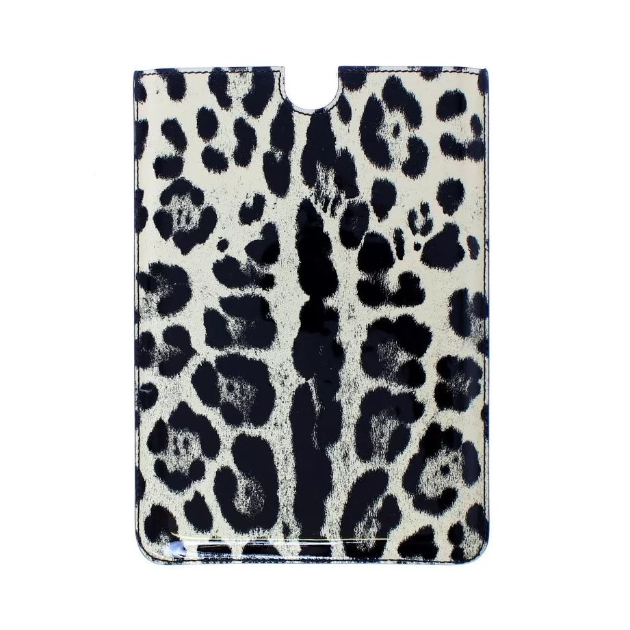 Dolce & Gabbana White Leopard Pattern Leather eBook Cover Tablet Case