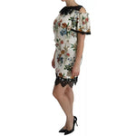 Dolce & Gabbana White Lace Floral Vase Shift Mini Dress