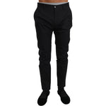 Dolce & Gabbana Black Cotton Stretch Formal Trousers Pants Jeans & Pants