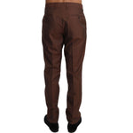 Dolce & Gabbana Brown Wool Silk Formal Trousers Pants PAN61143-54