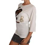Dolce & Gabbana White Silk #dgfamily Crystal T-shirt