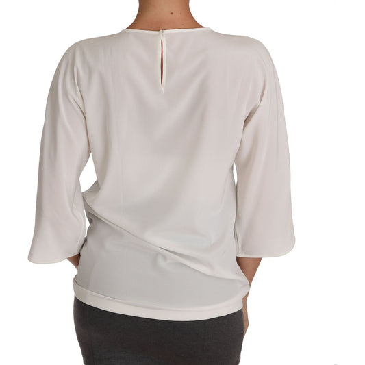 Dolce & Gabbana White Silk #dgfamily Crystal T-shirt