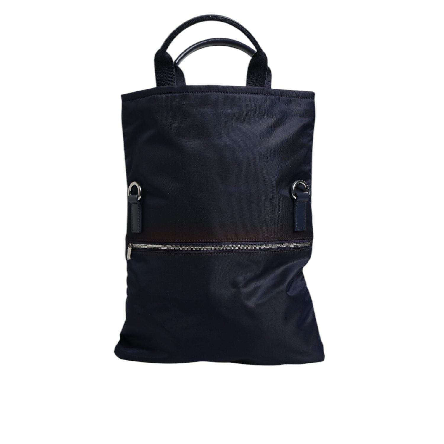 Front view with bag zipped and handles upright.