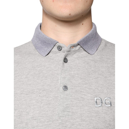 Dolce & Gabbana Gray Collared Short Sleeves Men Polo T-shirt